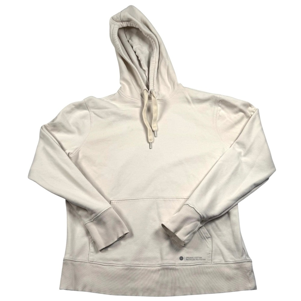 Outerknown Hoodie Womens Medium Cream Organic Cotton Spandex Pullover Casual